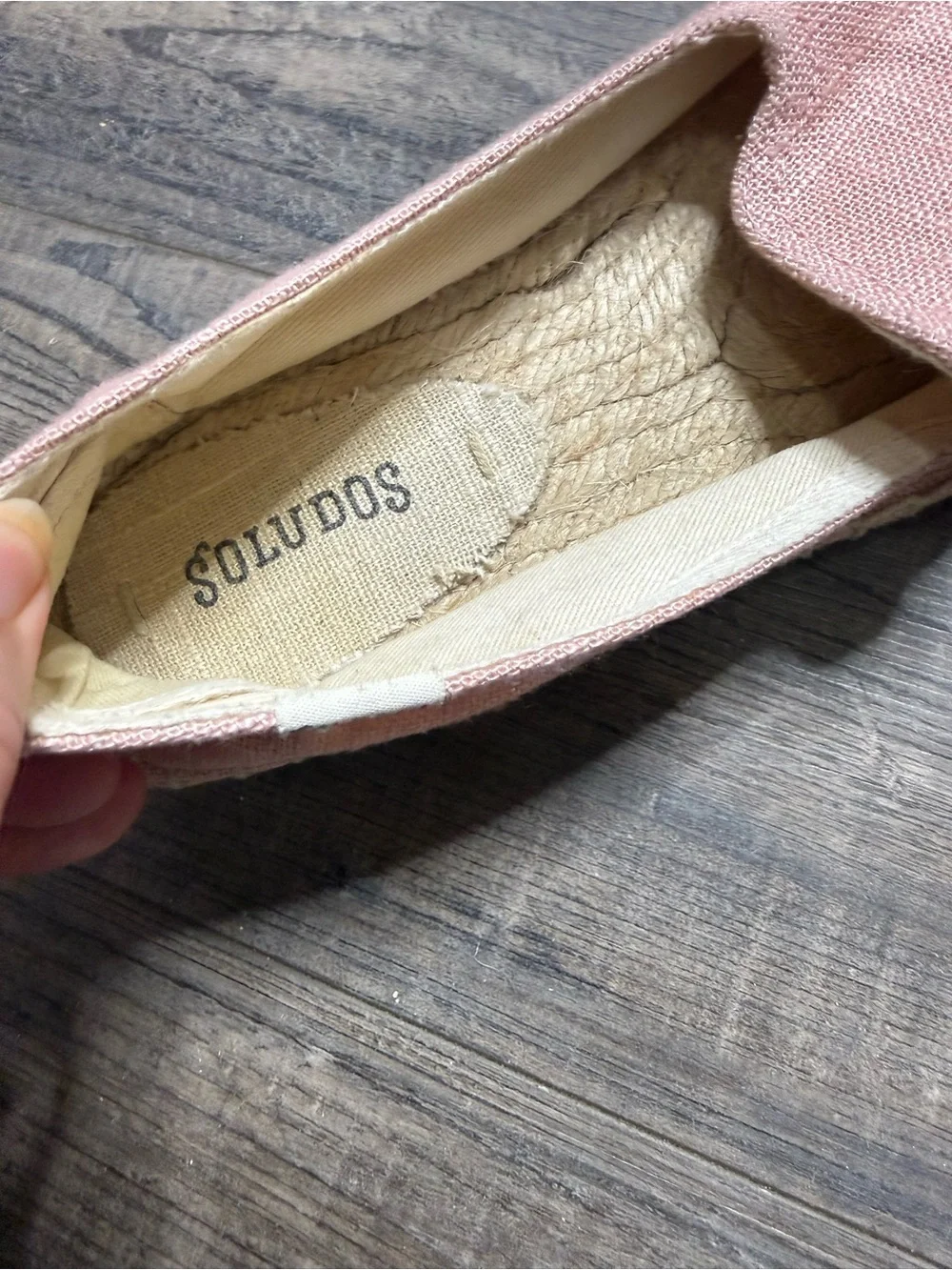 Soludos Pink Espadrille Slip-On Shoes with 'ciao bella' Embroidery Women Size 7